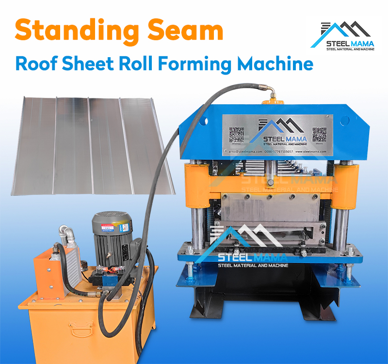 standing seam roof forming machine máquina formadora de techo con junta alzada