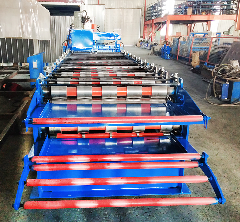 Purchasing Festival activities 800 Glazed Tile 840 IBR Double Layer Roll Forming Machine Compras Actividades festivas Máquina formadora de rollos de doble capa 800 Glazed Tile 840 IBR