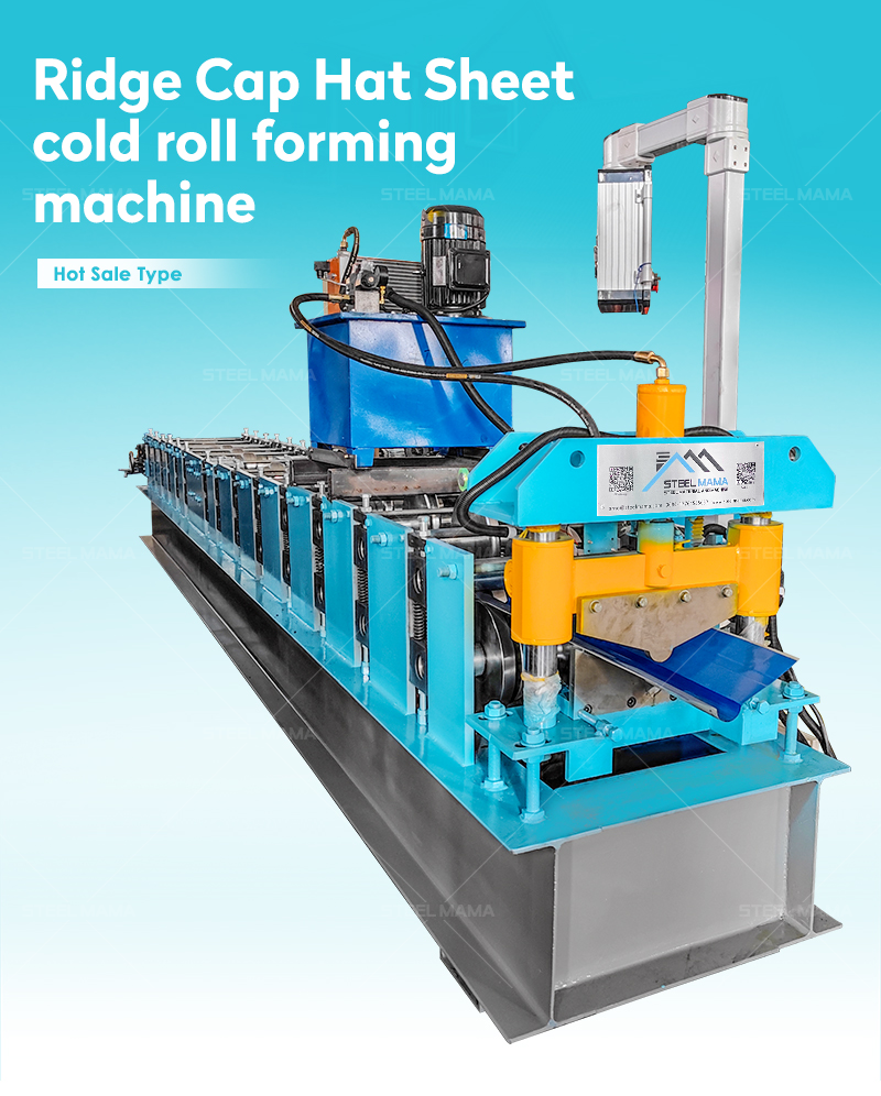 Tapa de cumbrera para techos de acero coloreado formador de rollos en fr&iacute;o