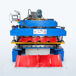 Máquina formadora de rollos de láminas de techo de doble capa TR5 IBR y 1000 tejas totalmente automáticas de alta calidad populares de Colombia