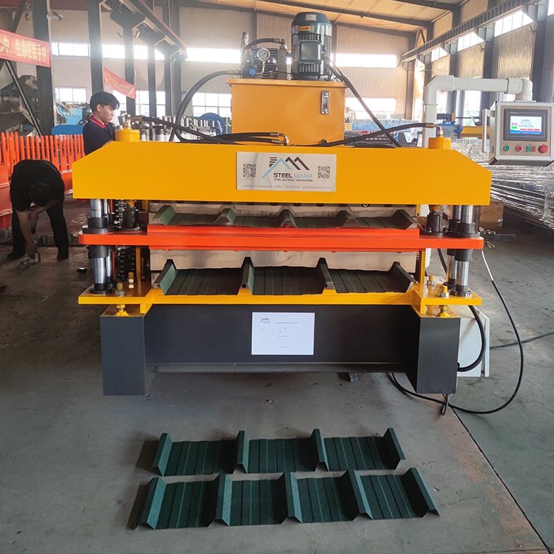 Máquina popular de doble capa de láminas para techos trapezoidales TR4 y TR5, completamente automática, de alto rendimiento, popular en Perú