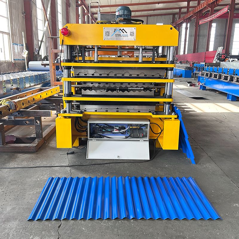 Máquina de tres capas de tejas 1025 automáticas de alto estándar popular y 5V y 836 de láminas para techos corrugados en Chile