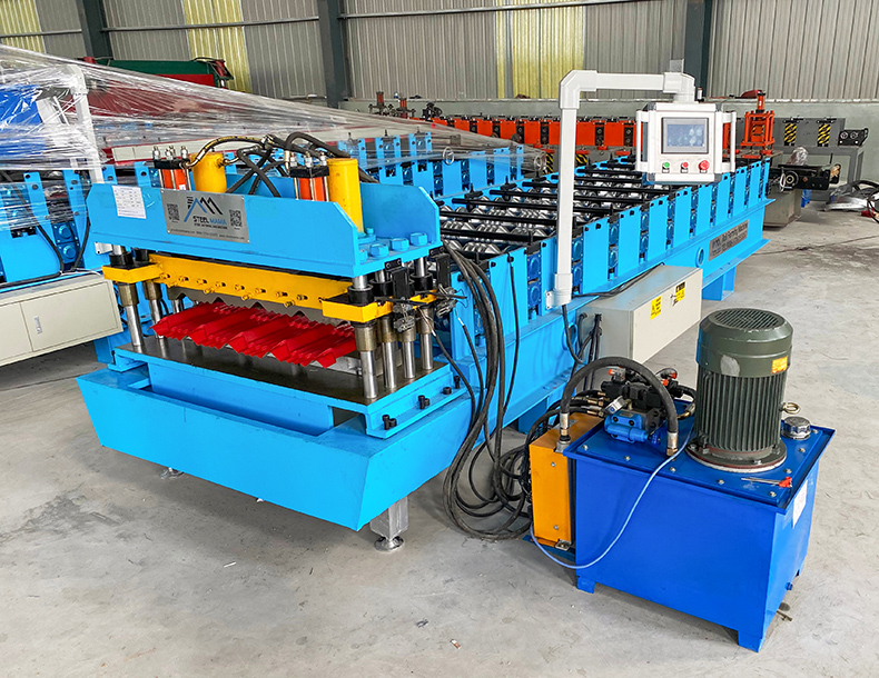 M&aacute;quina para fabricar tejas de techo de ladrillo vidriado de perfil de metal de acero de color de perfilado autom&aacute;tico de alta calidad