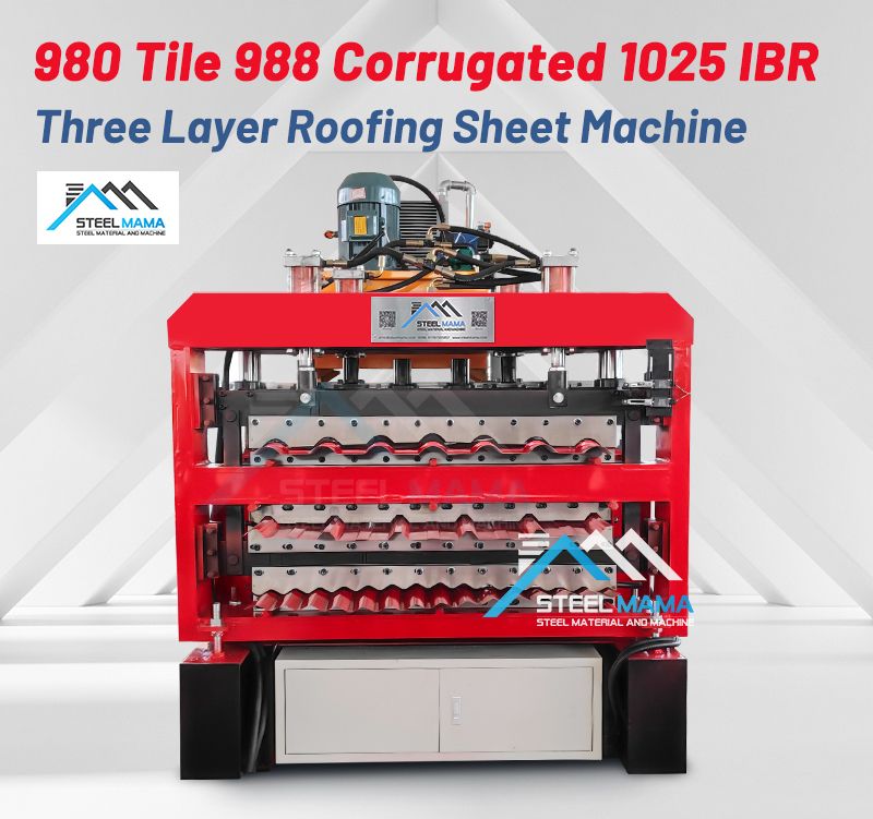 M&aacute;quina de l&aacute;minas de techo corrugado de tres capas