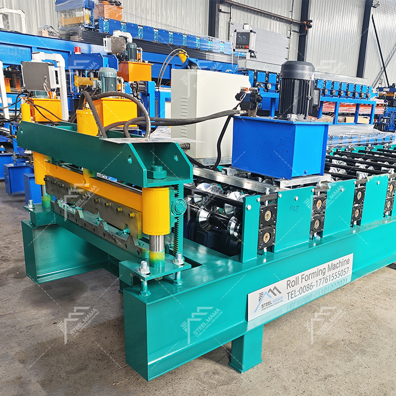 Gabonese popular estabilidad de alta estabilidad completa 800 IBR trapezoidal toecera de techo formando máquina de formación