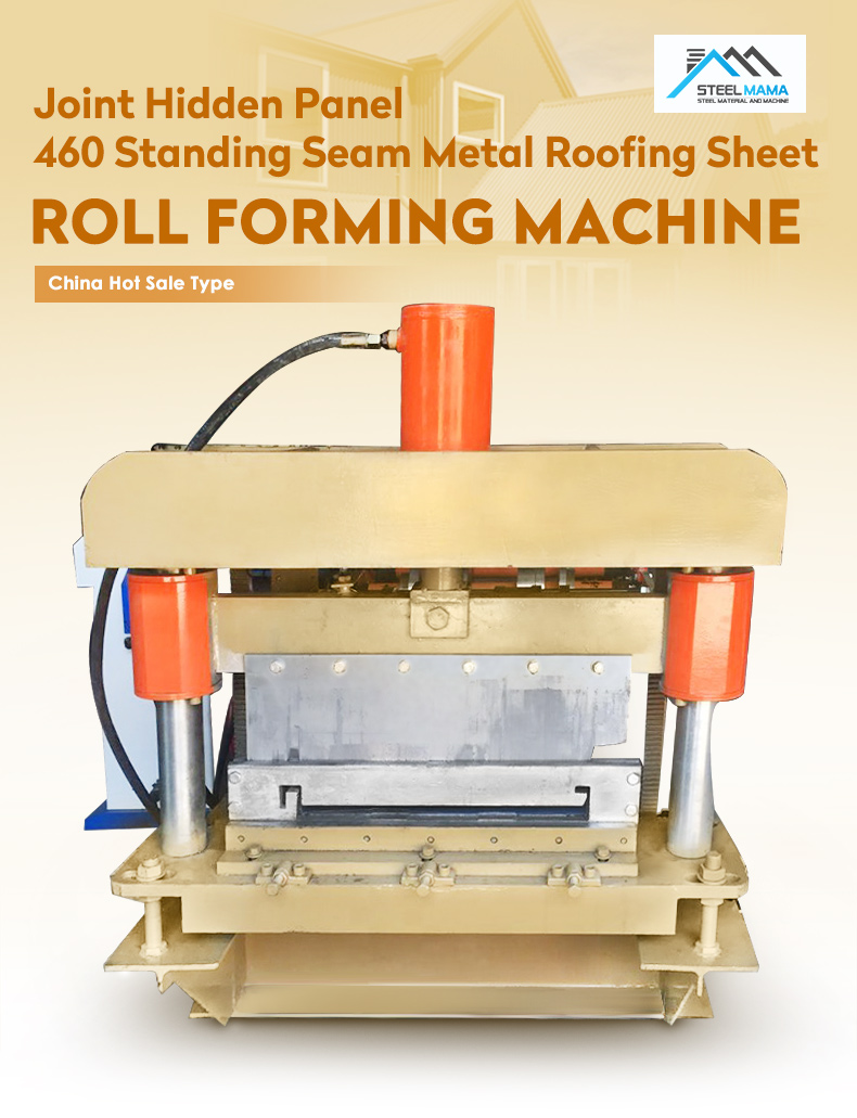 M&aacute;quina formadora de rollos de chapa para techos de metal con costura permanente de panel oculto 460 de China