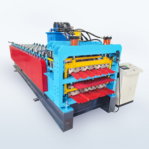 Panel IBR de material de construcción/máquina formadora de rollos de tres capas para techos de tejas esmaltadas de acero y metal corrugado