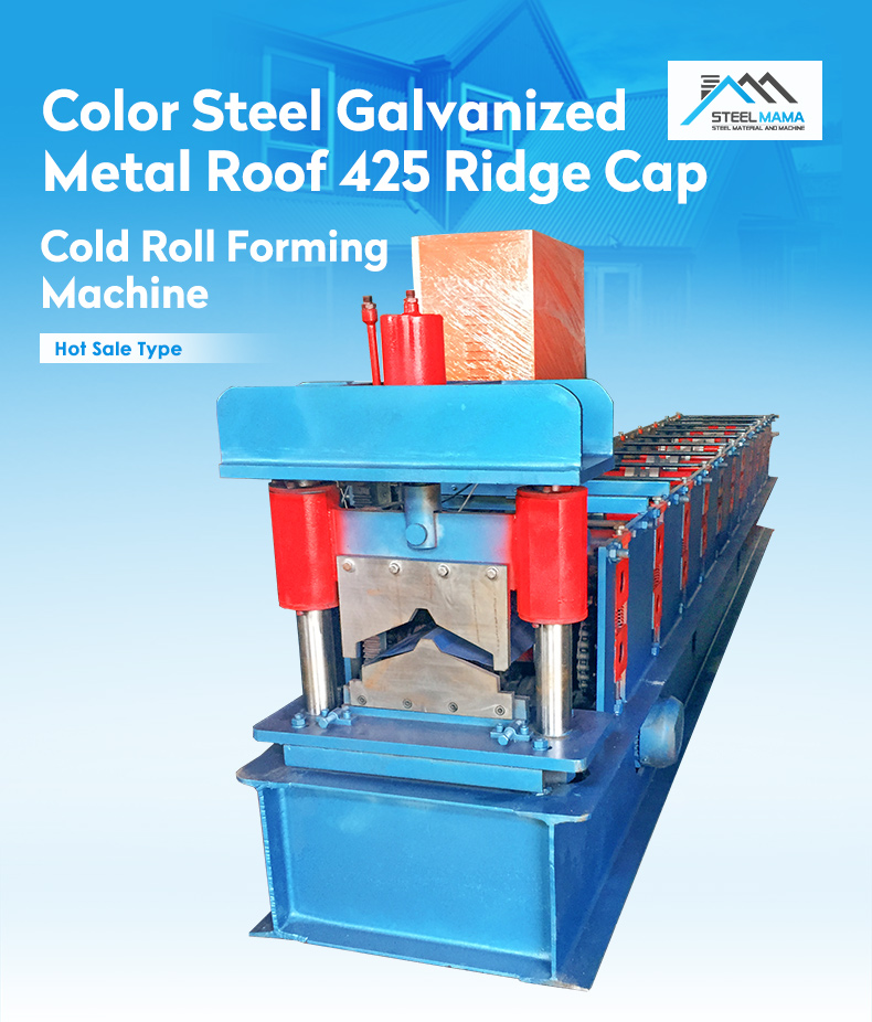 M&aacute;quina formadora de rollos en fr&iacute;o de hoja de tapa de canto 425 de techo de metal galvanizado de acero de color autom&aacute;tico