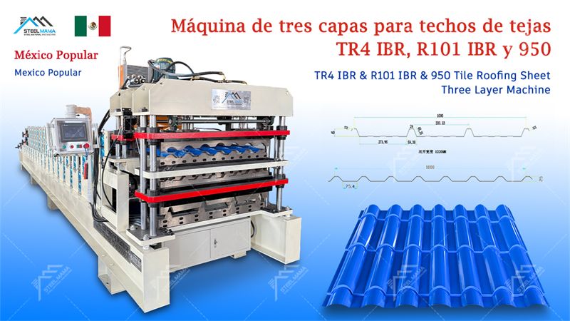 Tres m&aacute;quina de formaci&oacute;n de rollo de cubierta