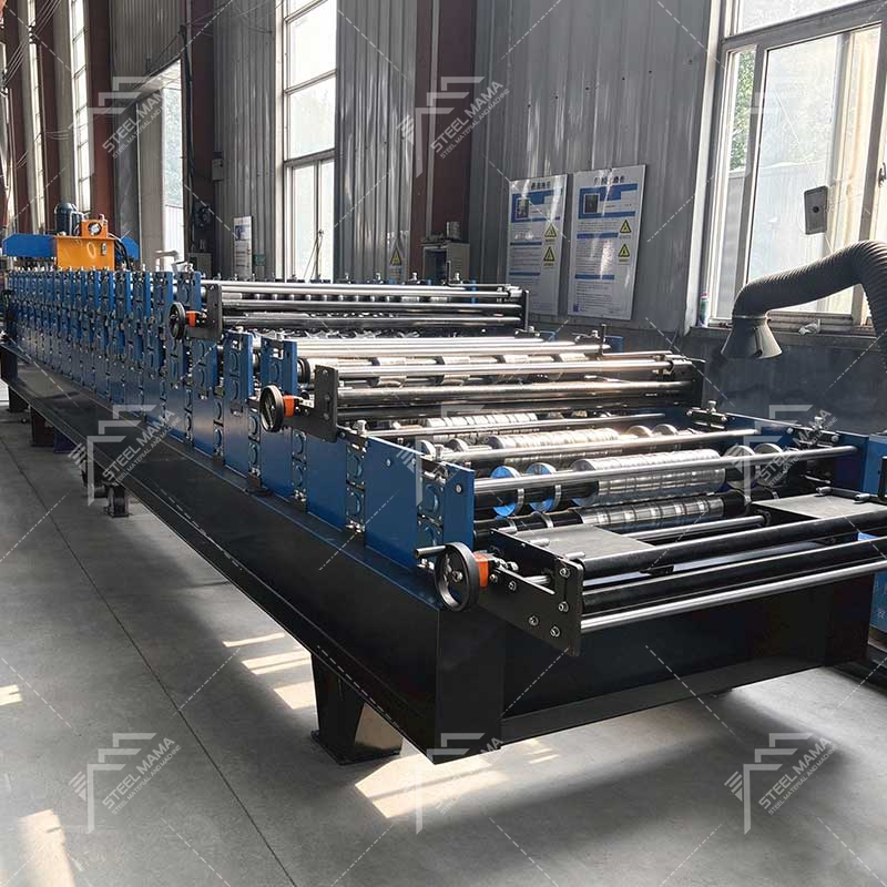 Línea de máquinas formadoras de rollos de láminas de techo de tres capas para paneles de pared Premium 988 corrugado, 1000 trapezoidal y 996 para Palestina