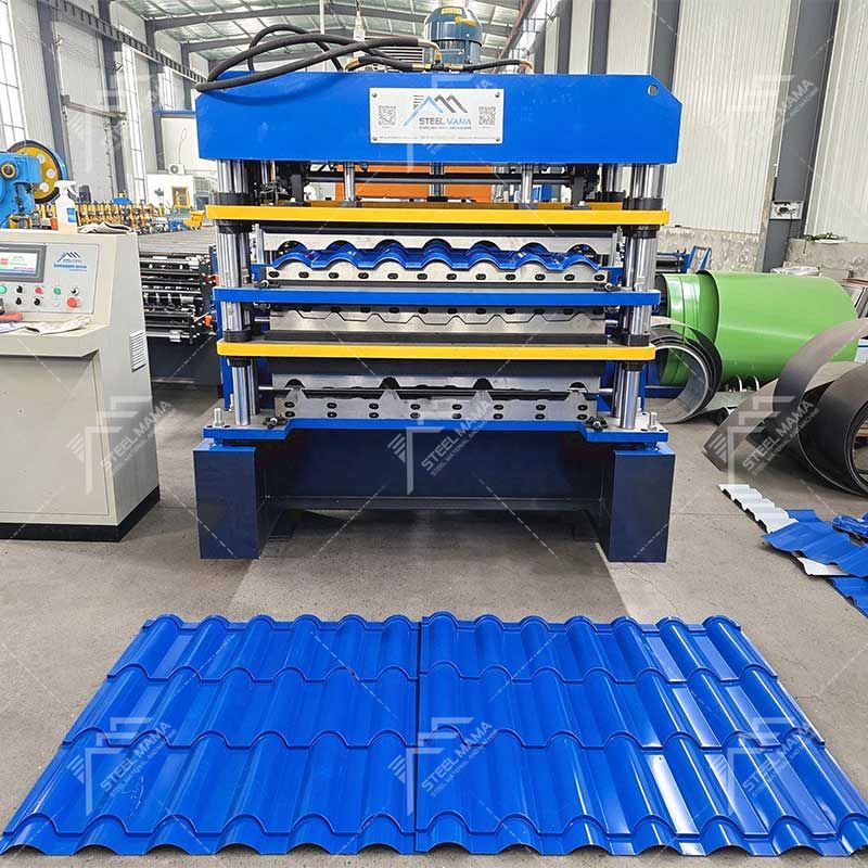 Máquina formadora de rollos de láminas de techo de tres capas de alto rendimiento de producción profesional Steelmama para Colombia