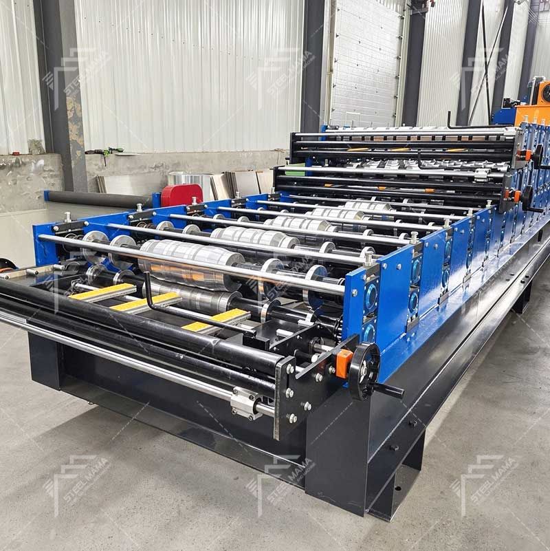 Máquina formadora de rollos de láminas de techo de tres capas de alto rendimiento de producción profesional Steelmama para Colombia