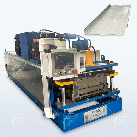 Steelmama México Popular completamente automática Kr18 Máquina formadora de rollos de costura permanente para la industria de techado