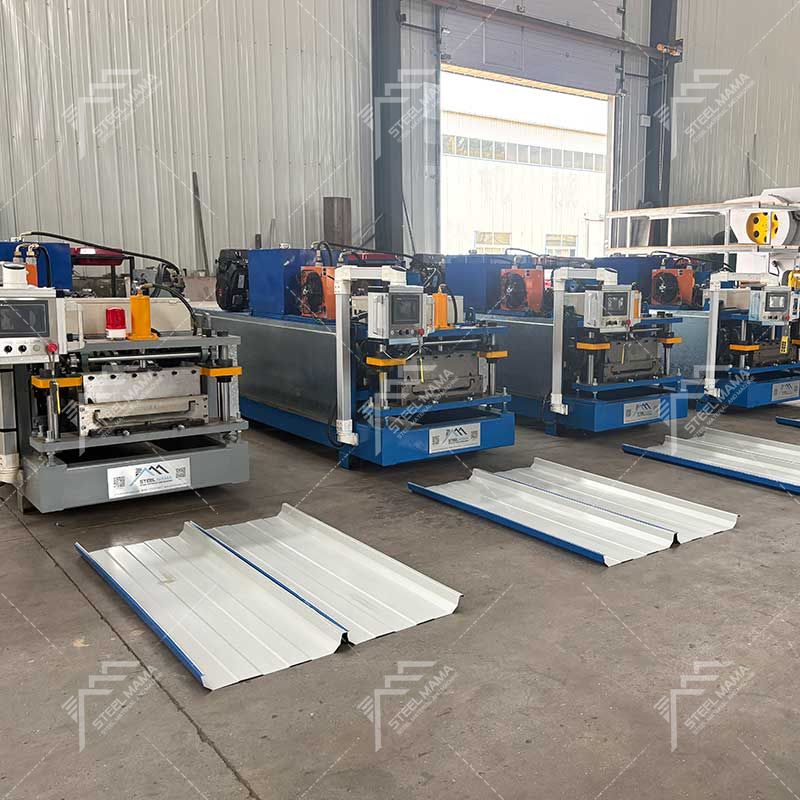 Steelmama México Popular completamente automática Kr18 Máquina formadora de rollos de costura permanente para la industria de techado