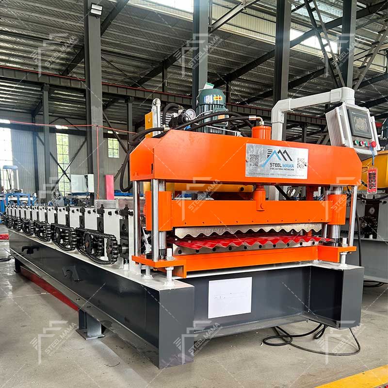 Máquina formadora de rollos de láminas de techo corrugado populares 836 de Bolivia duraderas de alto rendimiento Steelmama