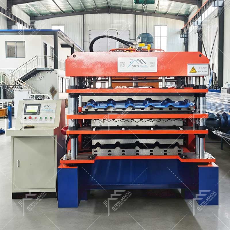 Steelmama Easy Operation 840 IBR y 836 corrugado y 1025 Panel de láminas para techos de tejas Máquina de tres capas para Chile