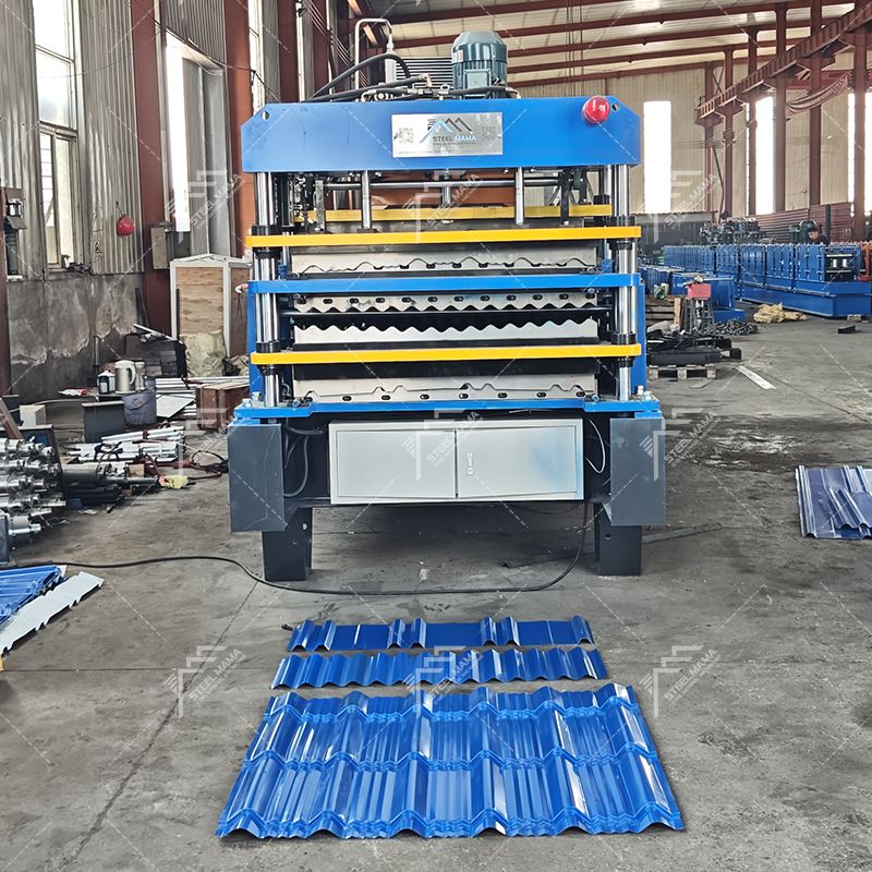 Máquina popular de tres capas de alta productividad 1000 IBR y 800 tejas y 988 láminas para techos corrugados en Uganda