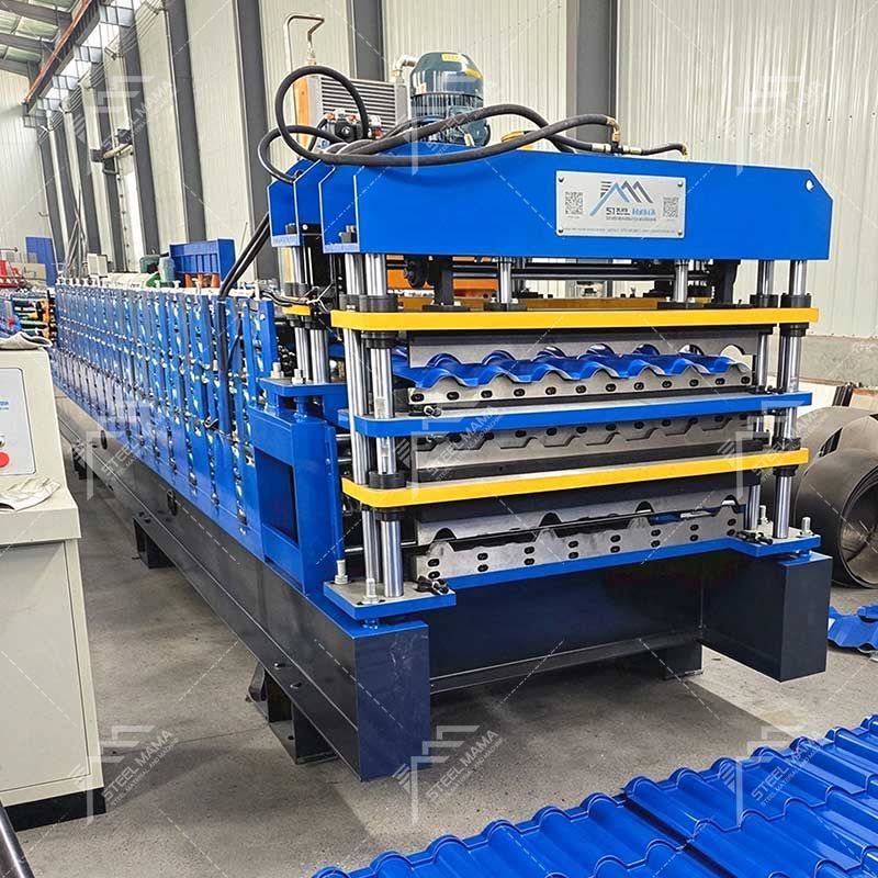 Máquina formadora de rollos de láminas de techo de tres capas de alto rendimiento de producción profesional Steelmama para Colombia
