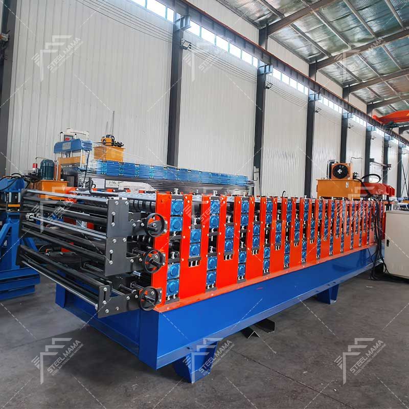 Steelmama Easy Operation 840 IBR y 836 corrugado y 1025 Panel de láminas para techos de tejas Máquina de tres capas para Chile